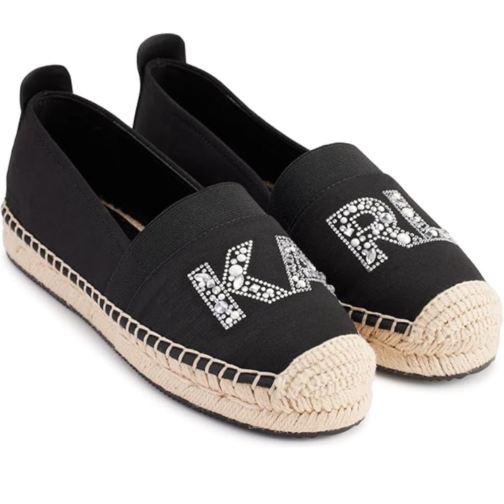 Karl Lagerfeld Black and Cream Espadrilles